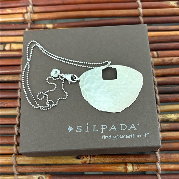 Silpada Textured Sterling Silver Pendant Necklace 16” - Picture 2 of 5